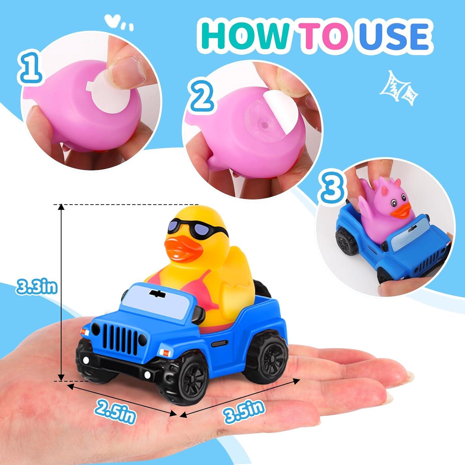 24 Patos de Goma para Jeep ANGGIKO - Juguetes de Baño 8.9 cm