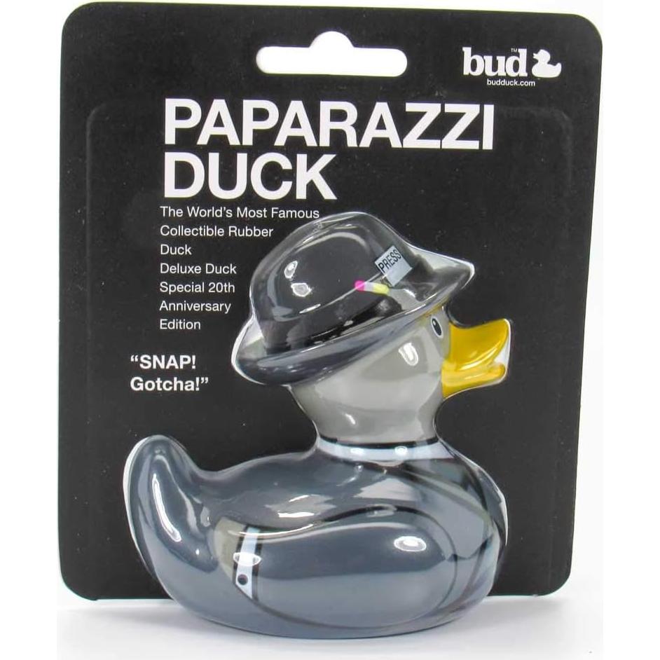 Pato de Goma Paparazzi Bud Ducks - Regalo Elegante 10 cm