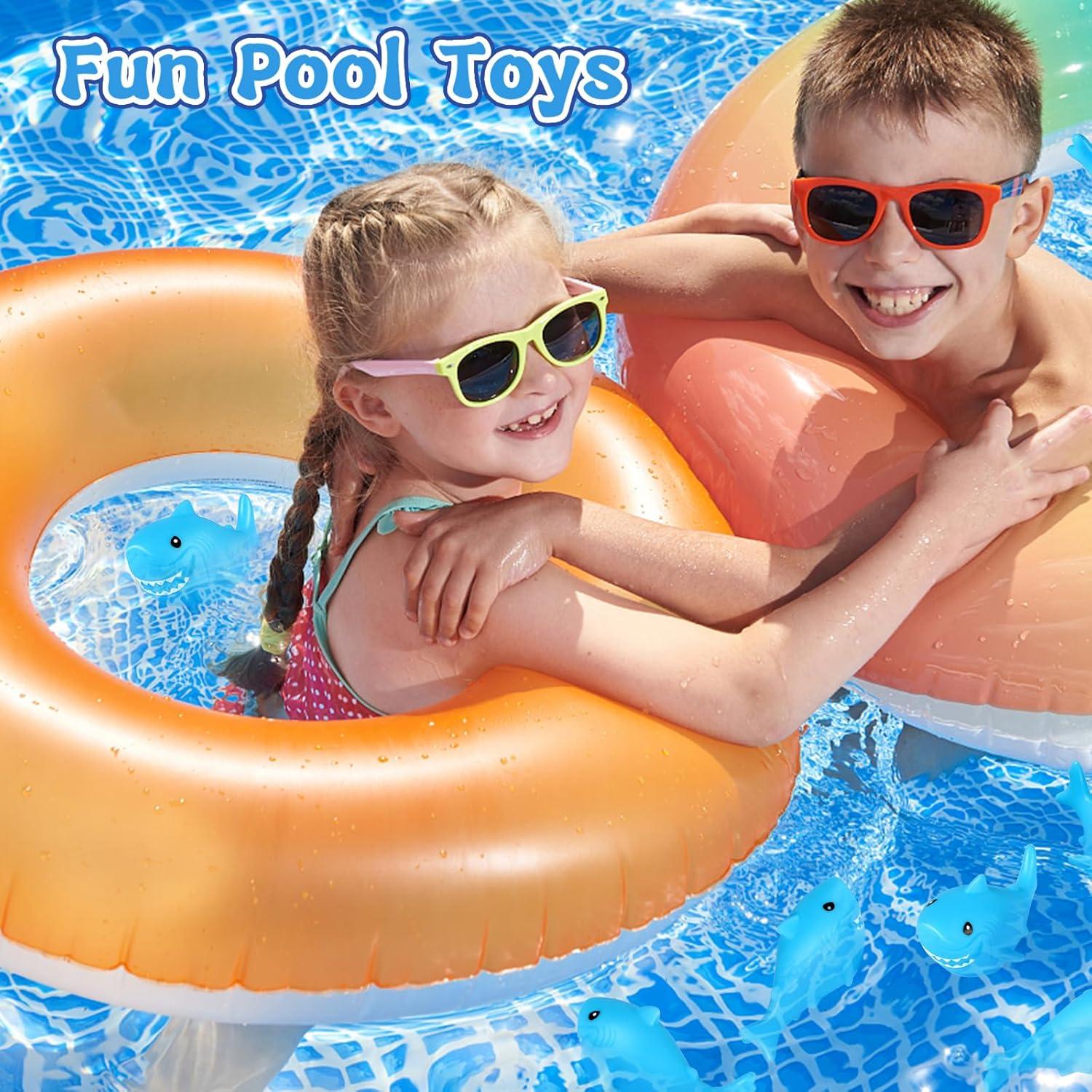 60 Piezas Juguetes de Goma Tiburones para Baño Mototo