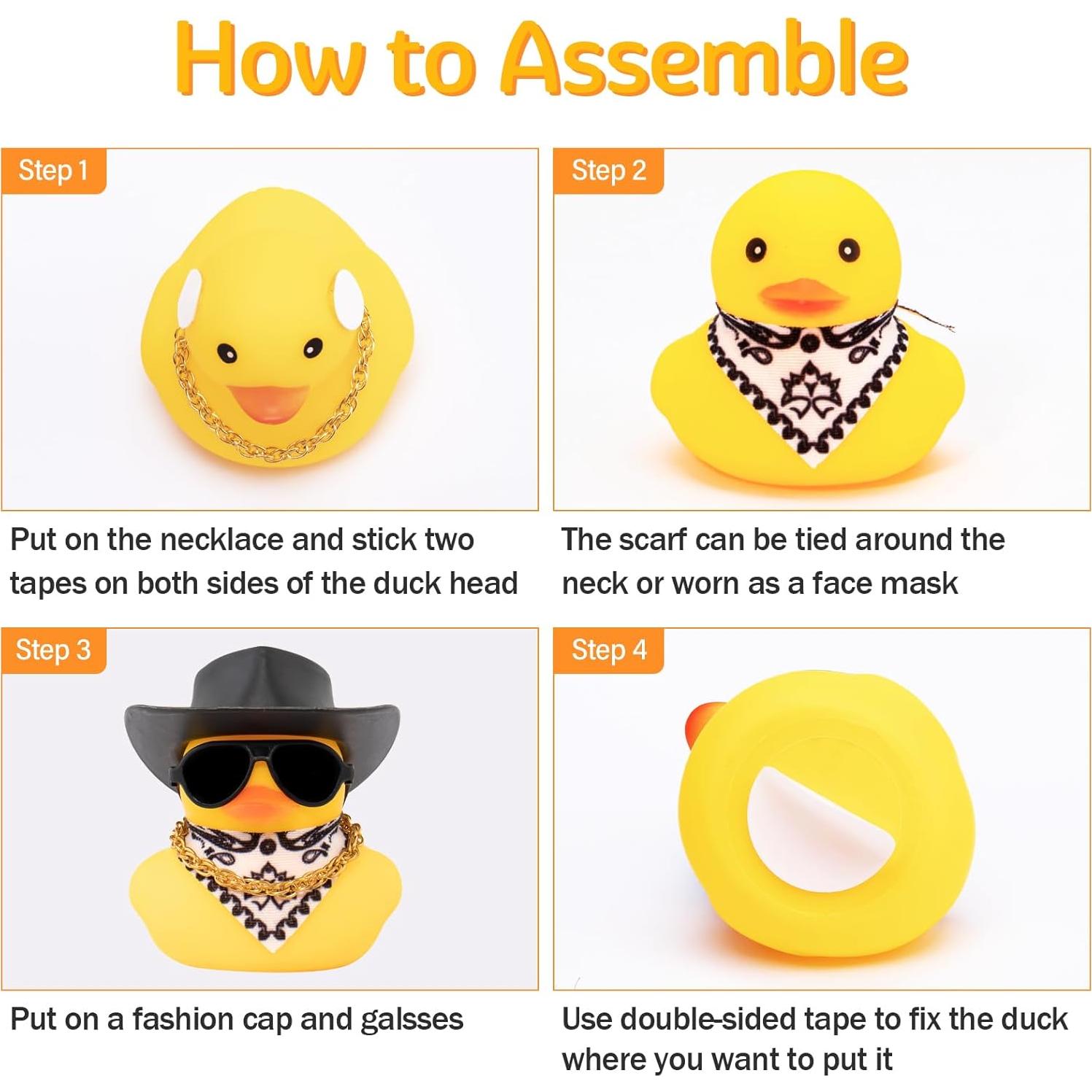 Pato de Goma Wonuu con Sombrero y Gafas para Auto 6x4.5cm