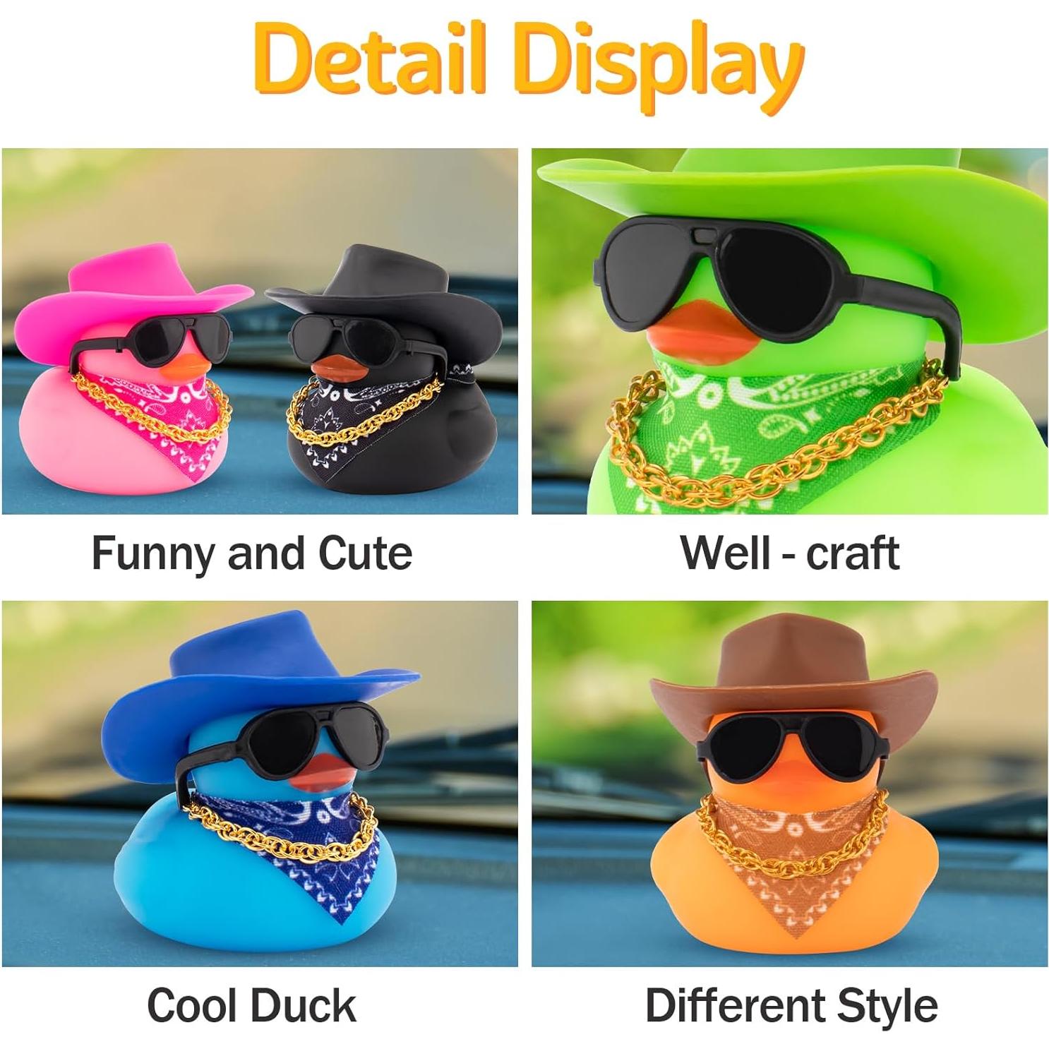 Patito de Goma Decorativo Wonuu con Sombrero y Gafas - Negro