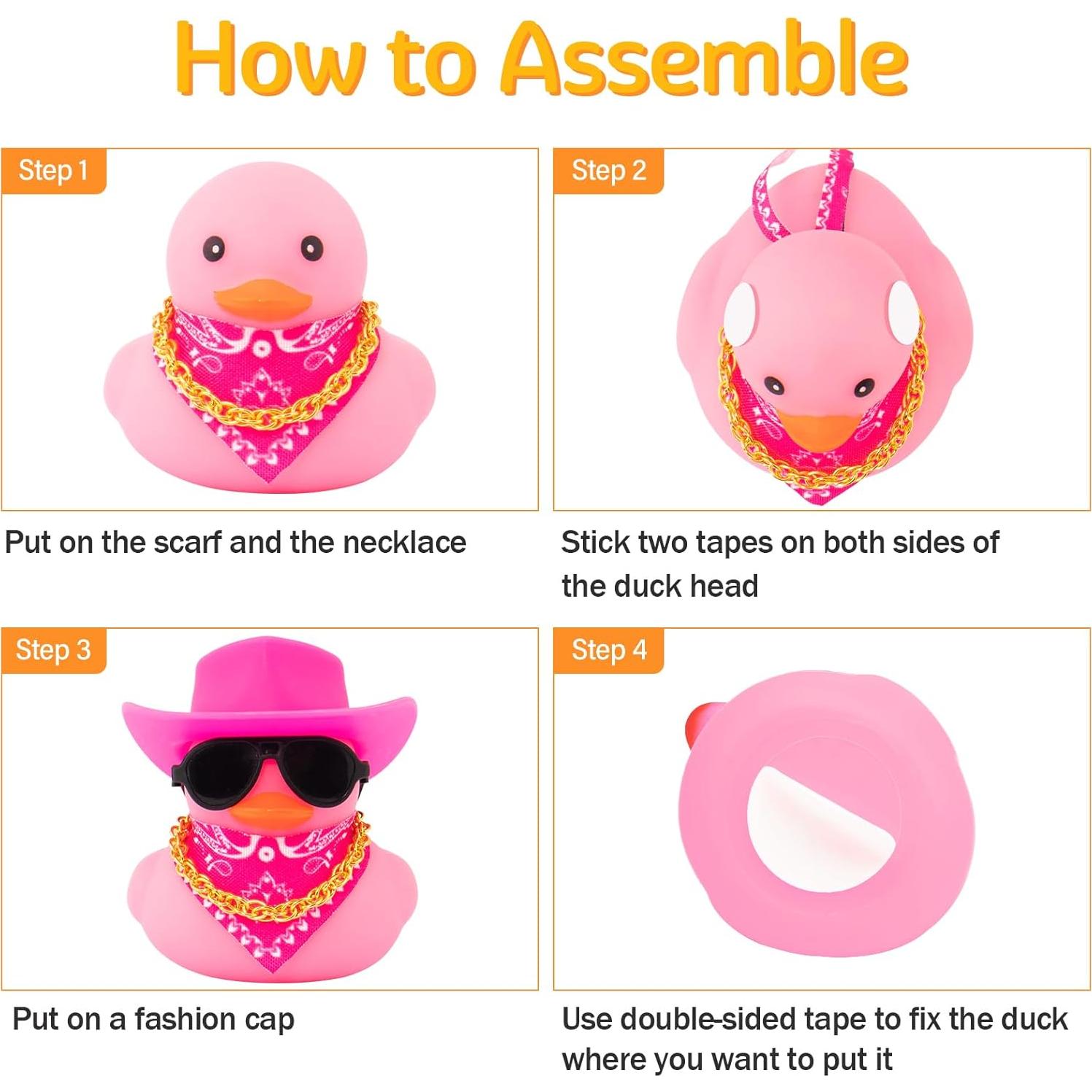 Patito de Goma Decorativo Wonuu con Sombrero y Gafas - Negro