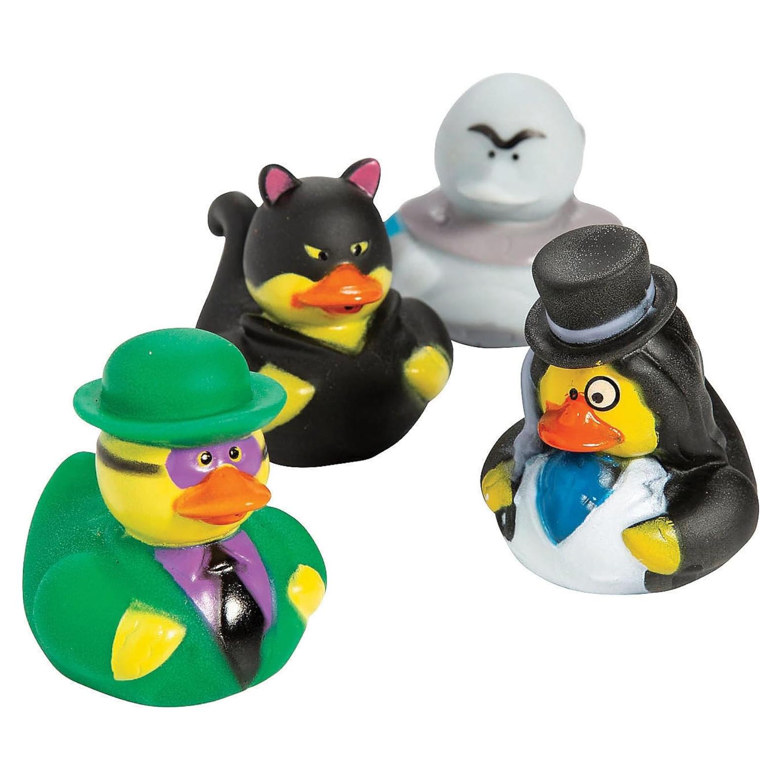 Juego de 12 Patitos de Hule Villanos Superhéroes - 5 a 6.3 cm