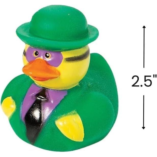 Juego de 12 Patitos de Hule Villanos Superhéroes - 5 a 6.3 cm