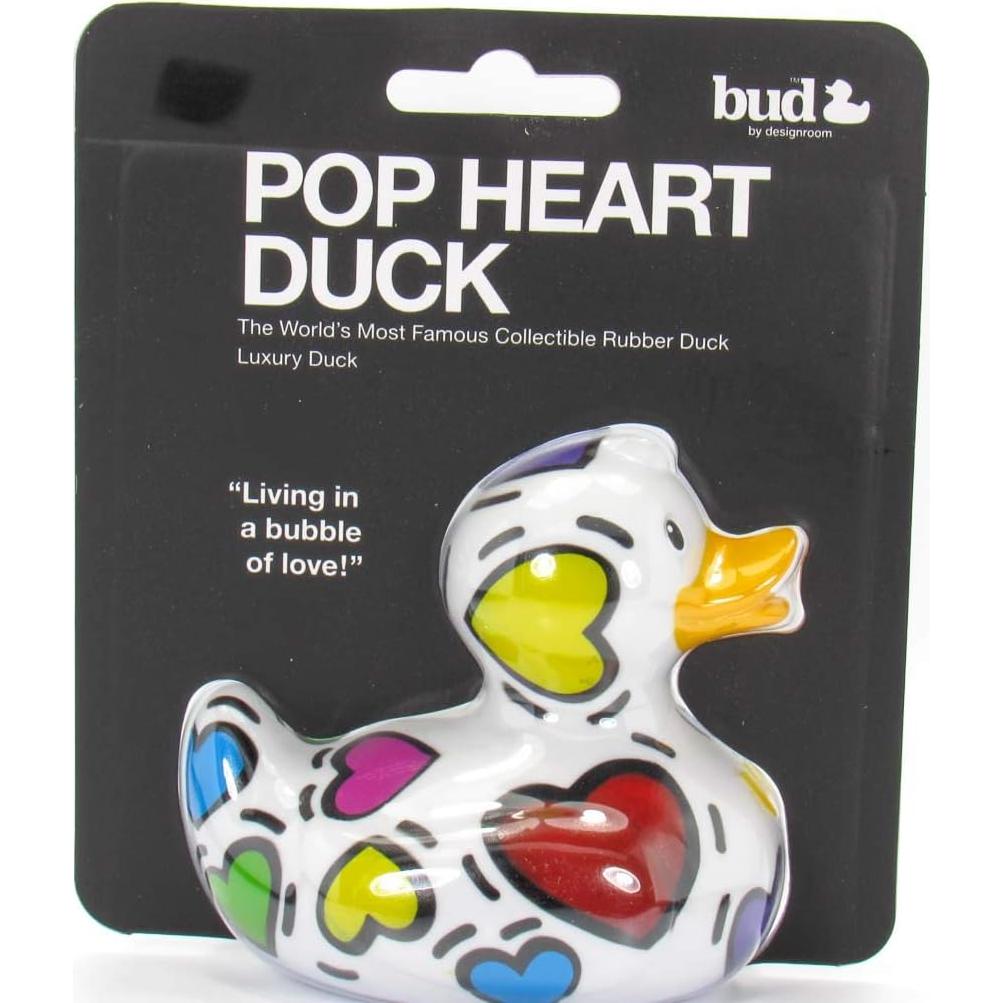 Pato de Goma Corazón Bud Ducks 10.16 cm - Regalo San Valentín