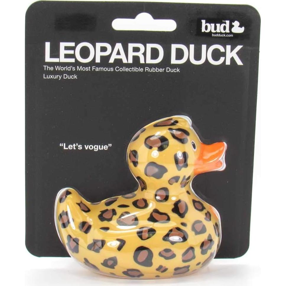 Juguete de baño pato de goma Bud Ducks leopardo 10 cm