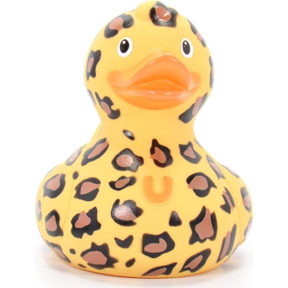 Juguete de baño pato de goma Bud Ducks leopardo 10 cm