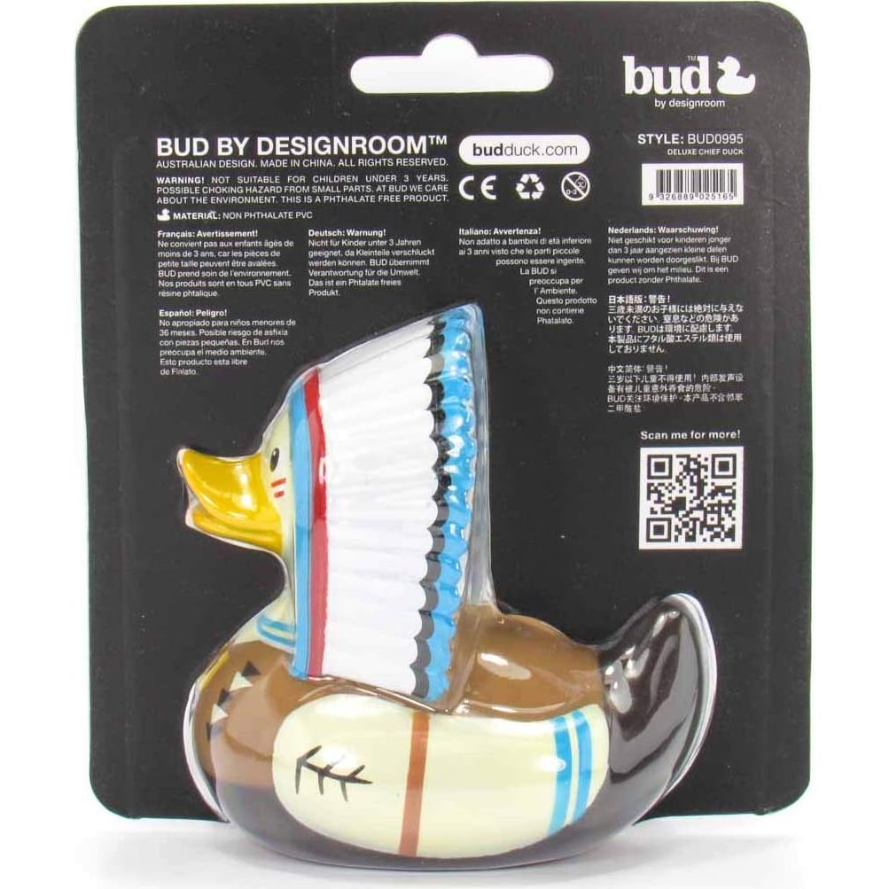 Juguete de Baño de Goma Indio Bud Duck - 10.16 cm