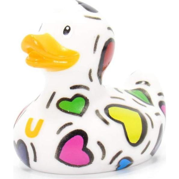 Pato de goma Pop Heart Bud Ducks mini 5.72x4.45 cm coleccionable