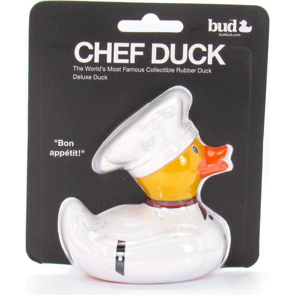 Juguete de baño pato chef Bud Ducks - Coleccionable 10 cm