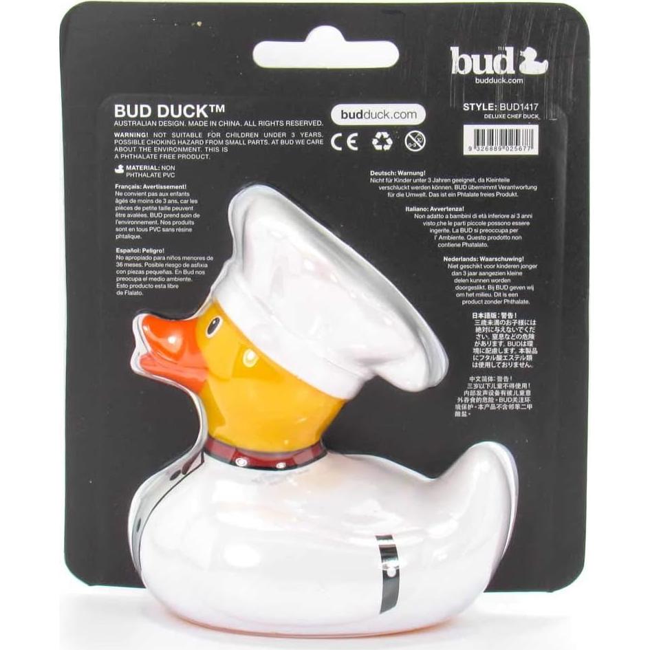 Juguete de baño pato chef Bud Ducks - Coleccionable 10 cm