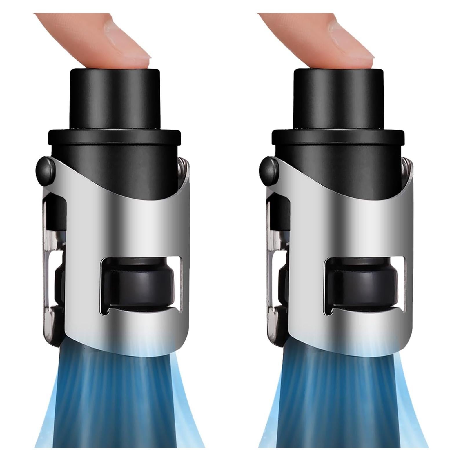 Tapones de Champán HYZ con Bomba - Set de 2, Acero Inoxidable