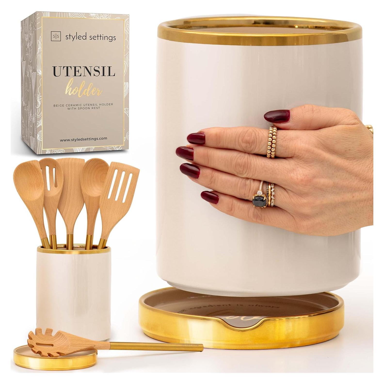 Soporte de Utensilios de Cocina Styled Settings Beige 2.25 kg