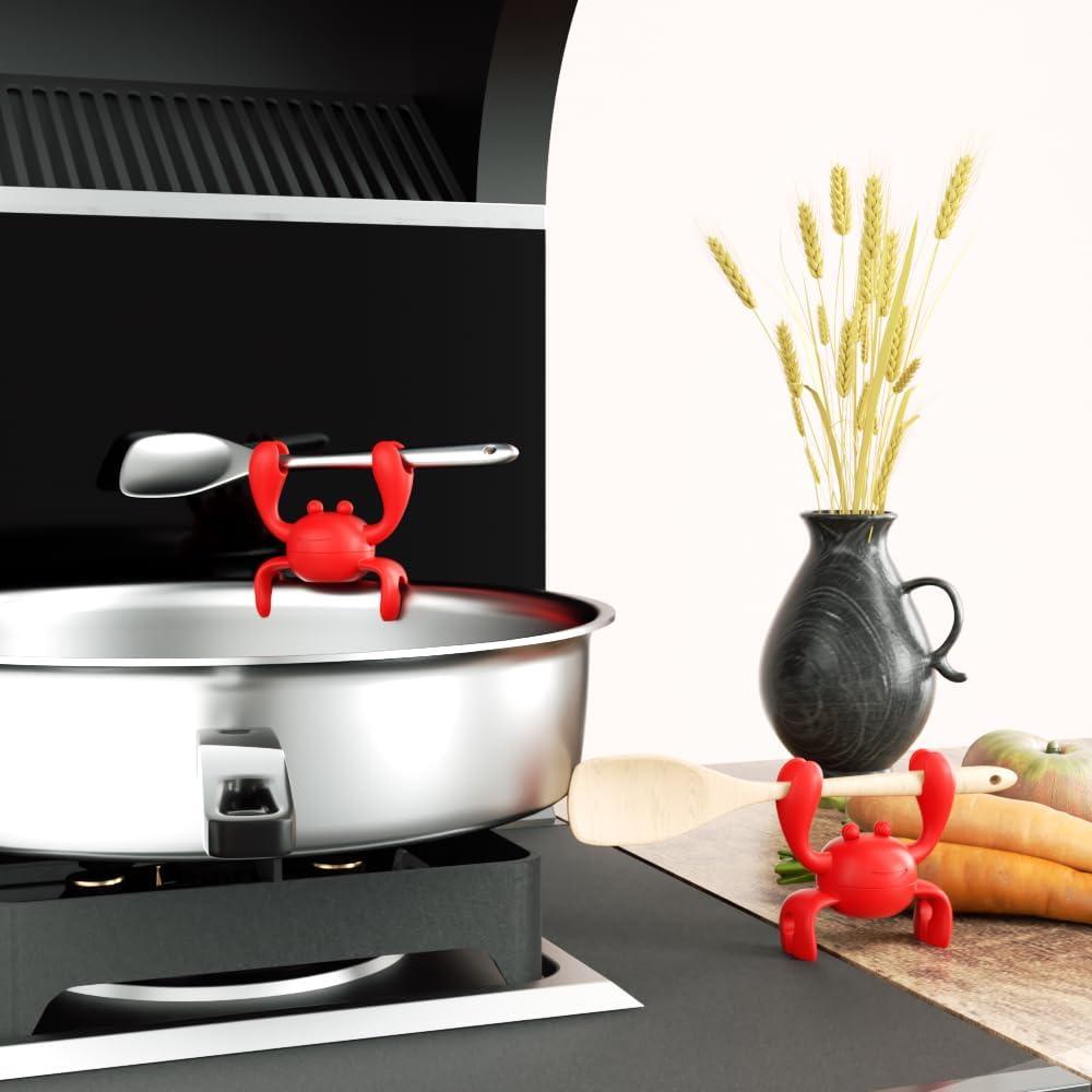 Soporte de Cuchara de Silicona Evnojy Rojo Antideslizante