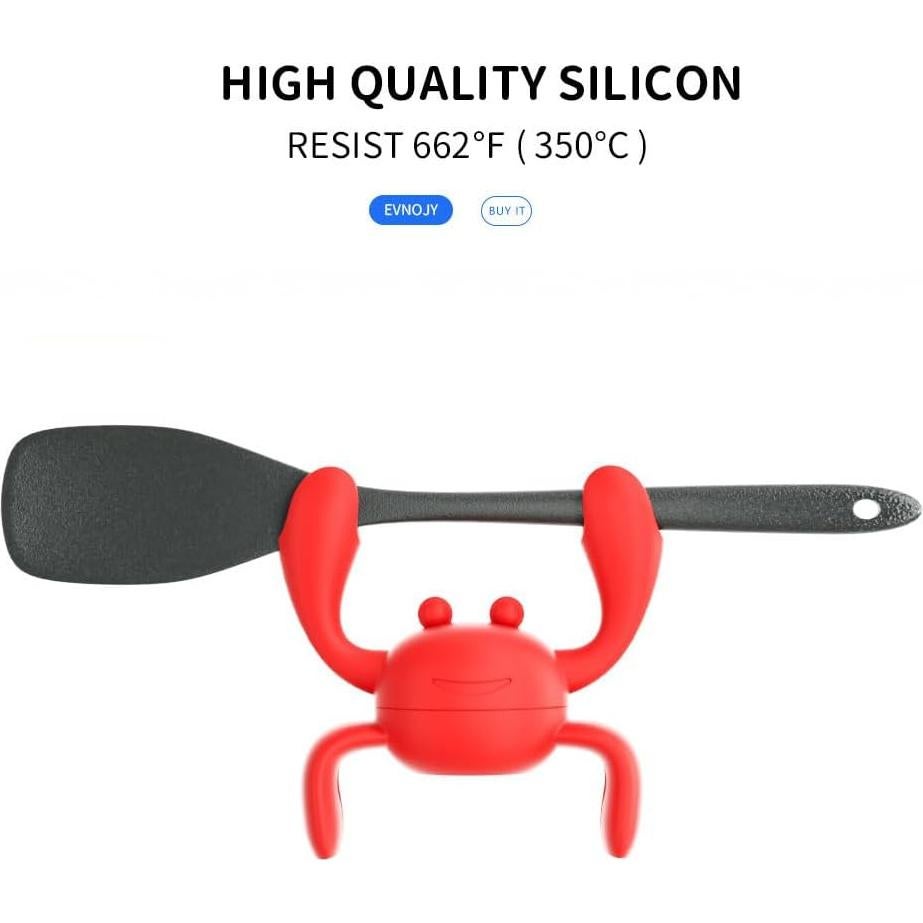 Soporte de Cuchara de Silicona Evnojy Rojo Antideslizante