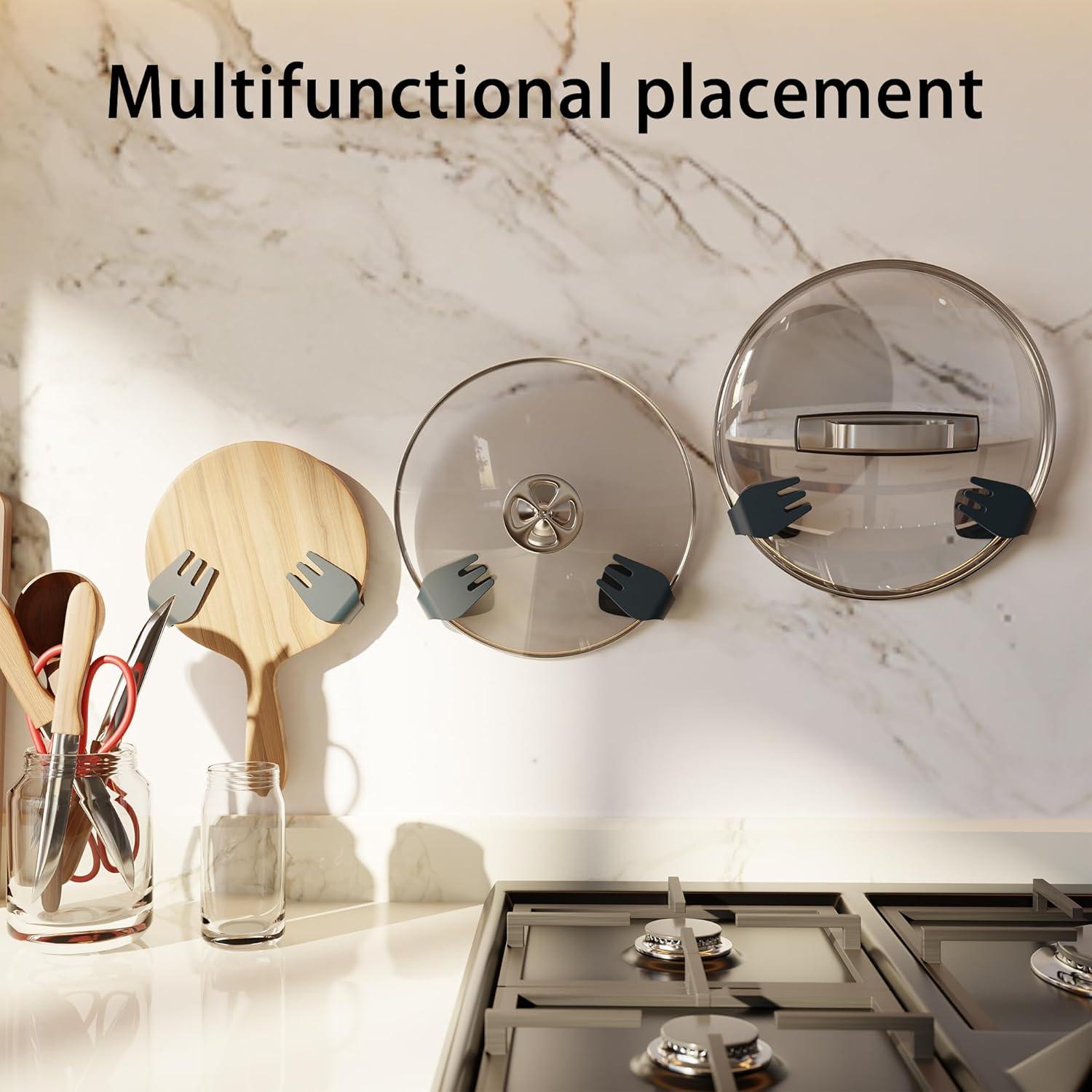 Organizador de Tapa de Olla Li & Zhao Montado en Pared Negro