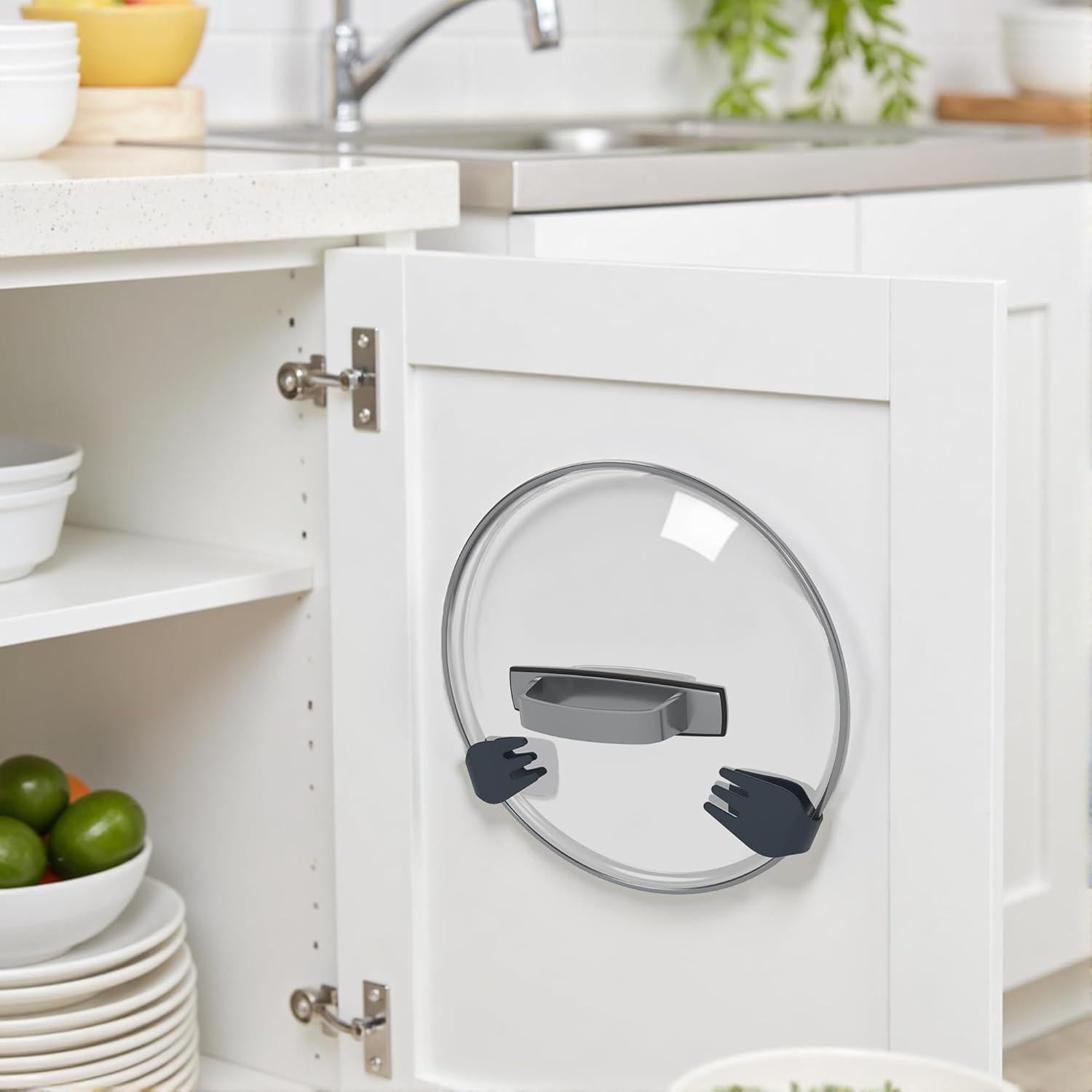 Organizador de Tapa de Olla Li & Zhao Montado en Pared Negro