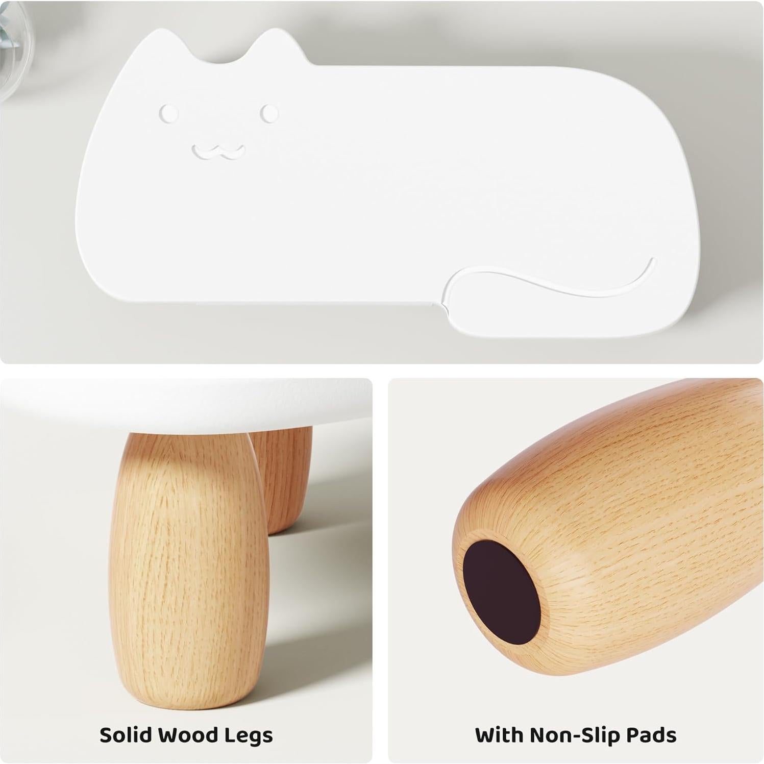 Soporte para Monitor Ergonómico AFOOYO Gato Blanco 42x21 cm