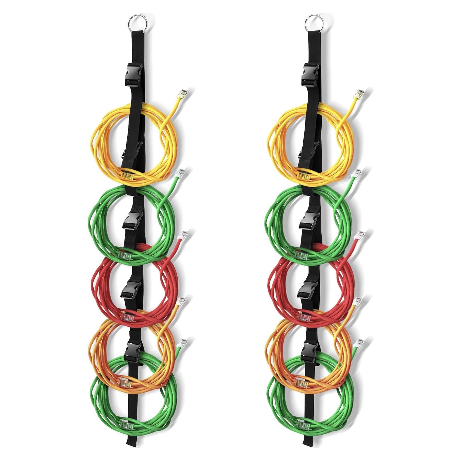 Organizador de Cables Wowangce 2 Pcs Negro Nylon 120 cm