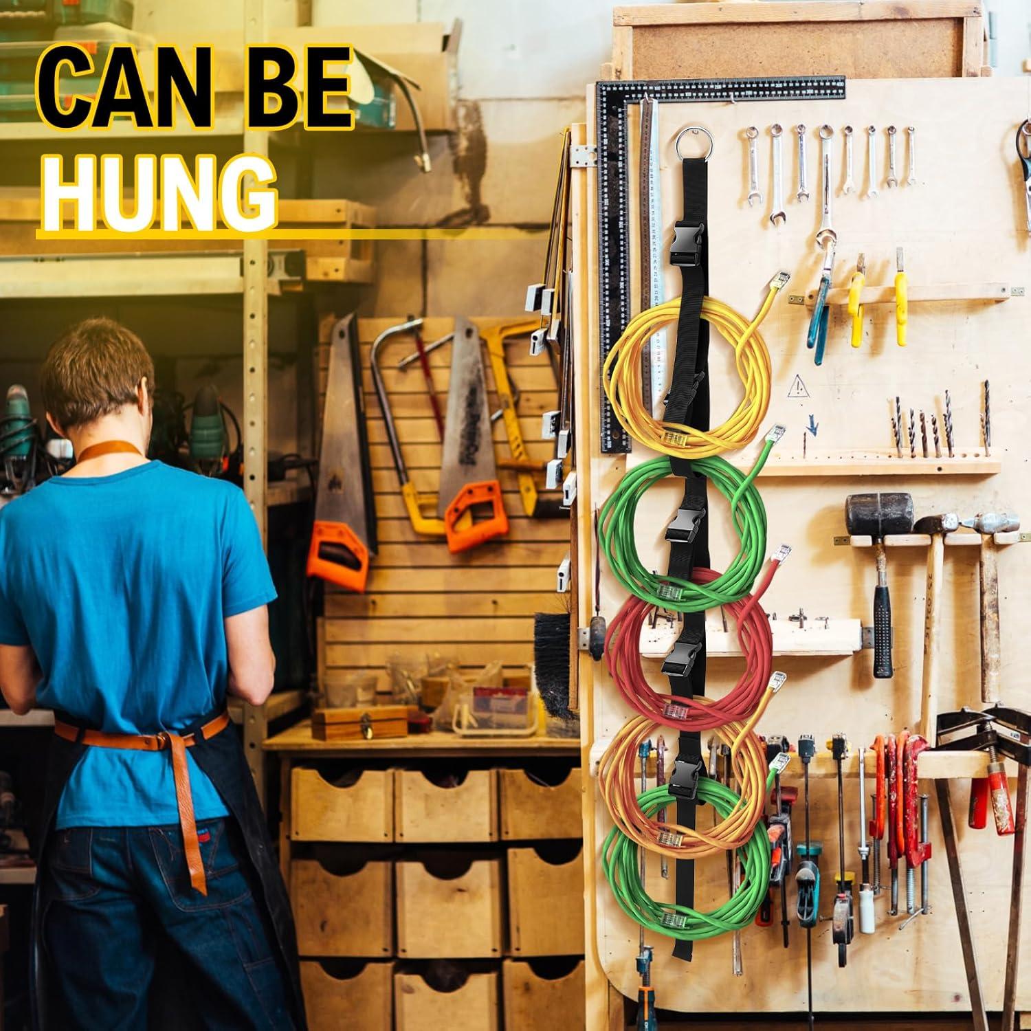 Organizador de Cables Wowangce 2 Pcs Negro Nylon 120 cm