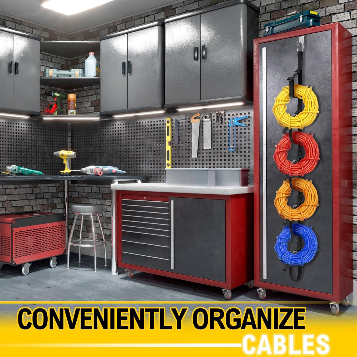 Organizador de Cables Wowangce 2 Pcs Negro Nylon 120 cm