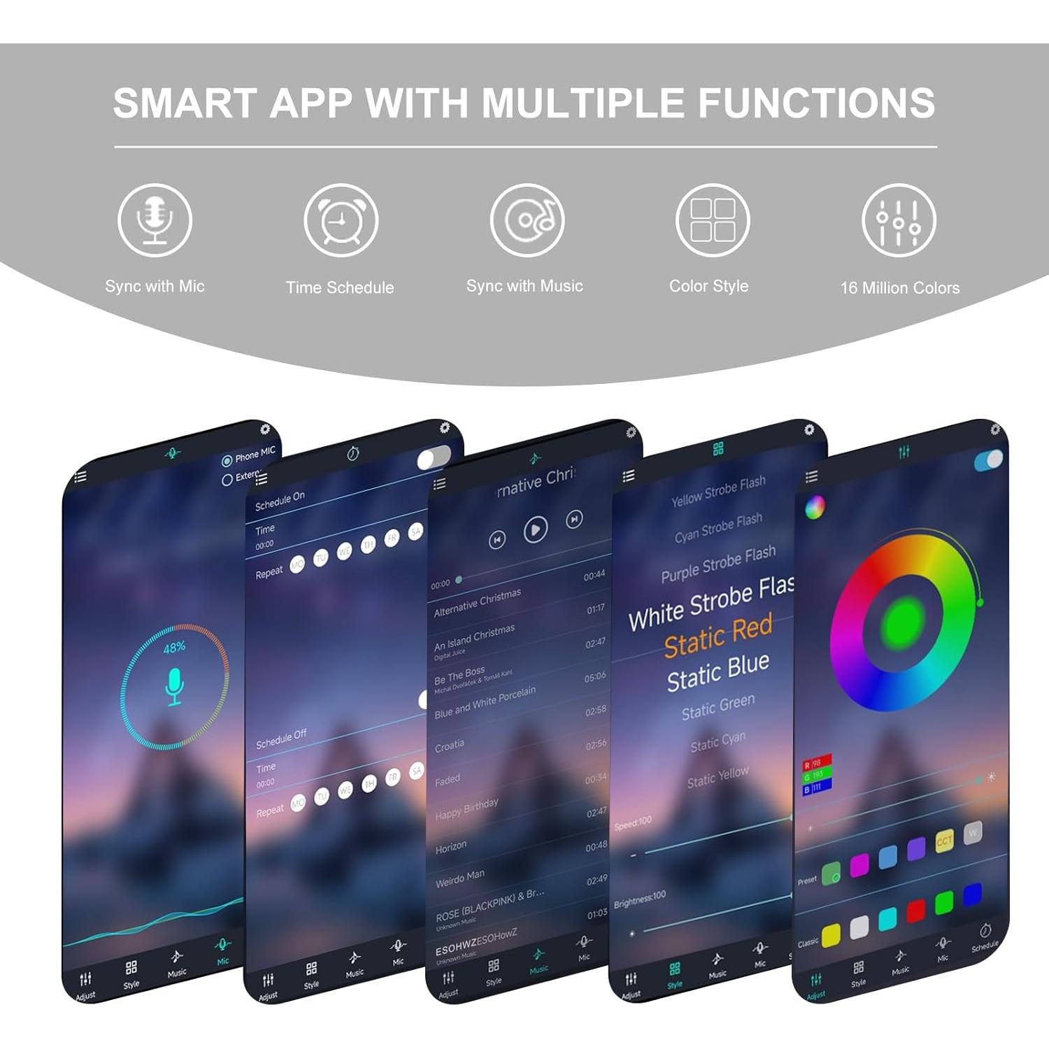 Tira de luz LED COB RGB 6m JUNWEN DC24V control app