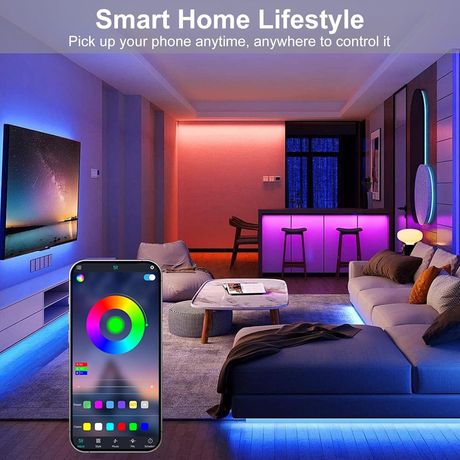 Tira de luz LED COB RGB 6m JUNWEN DC24V control app