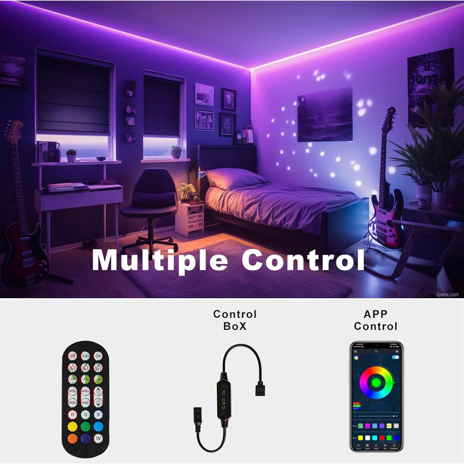 Tira de luz LED COB RGB 6m JUNWEN DC24V control app