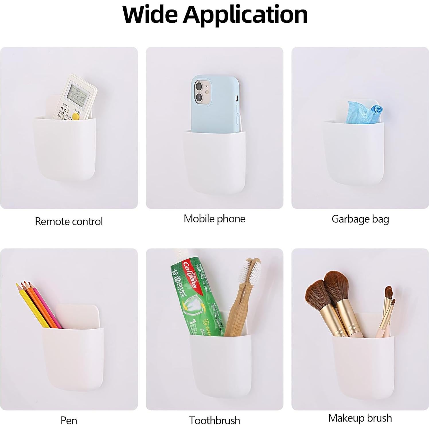 Soporte para Control Remoto Tecbeauty 8 Pcs Blanco Organizador