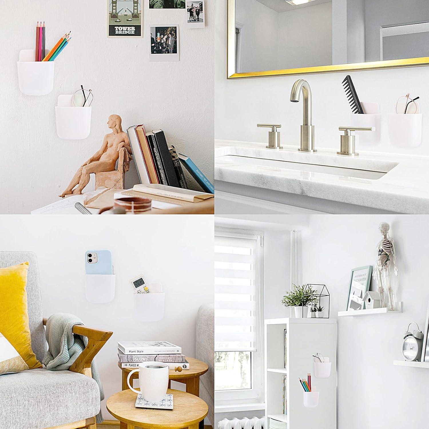 Soporte para Control Remoto Tecbeauty 8 Pcs Blanco Organizador