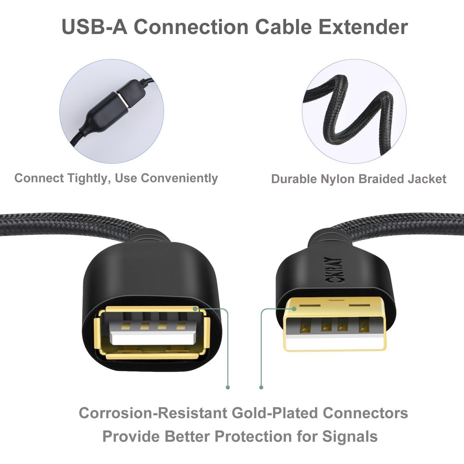 Cable de Extensión USB 2.0 OKRAY 1.83M Tipo A Macho a Hembra
