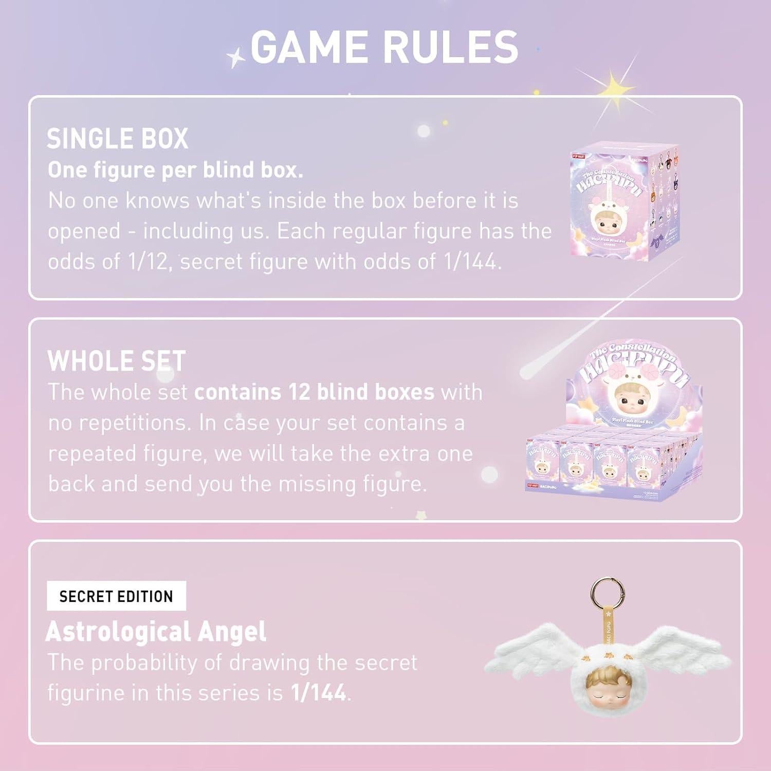 Caja Sorpresa Vinilo Plush POP MART HACIPUPU - Serie Constelación