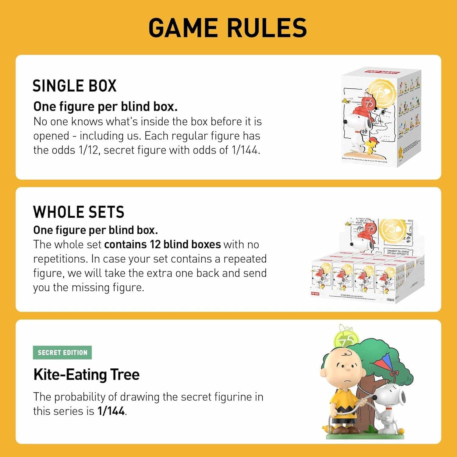 Figuras de Acción POP MART Peanuts 75 Aniversario - Caja Sorpresa