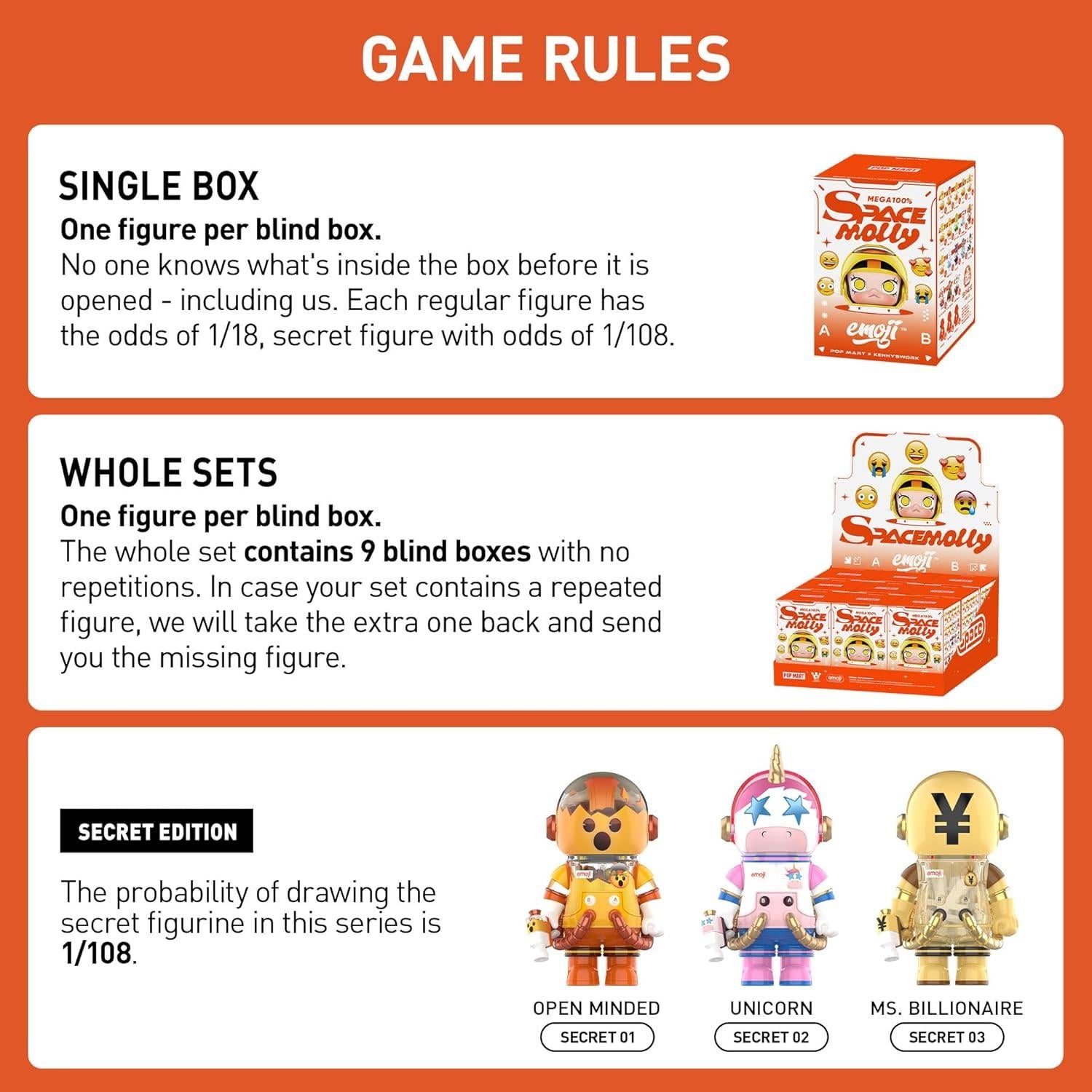 Figura Coleccionable POP MART Mega Space Molly 100% - Caja Sorpresa