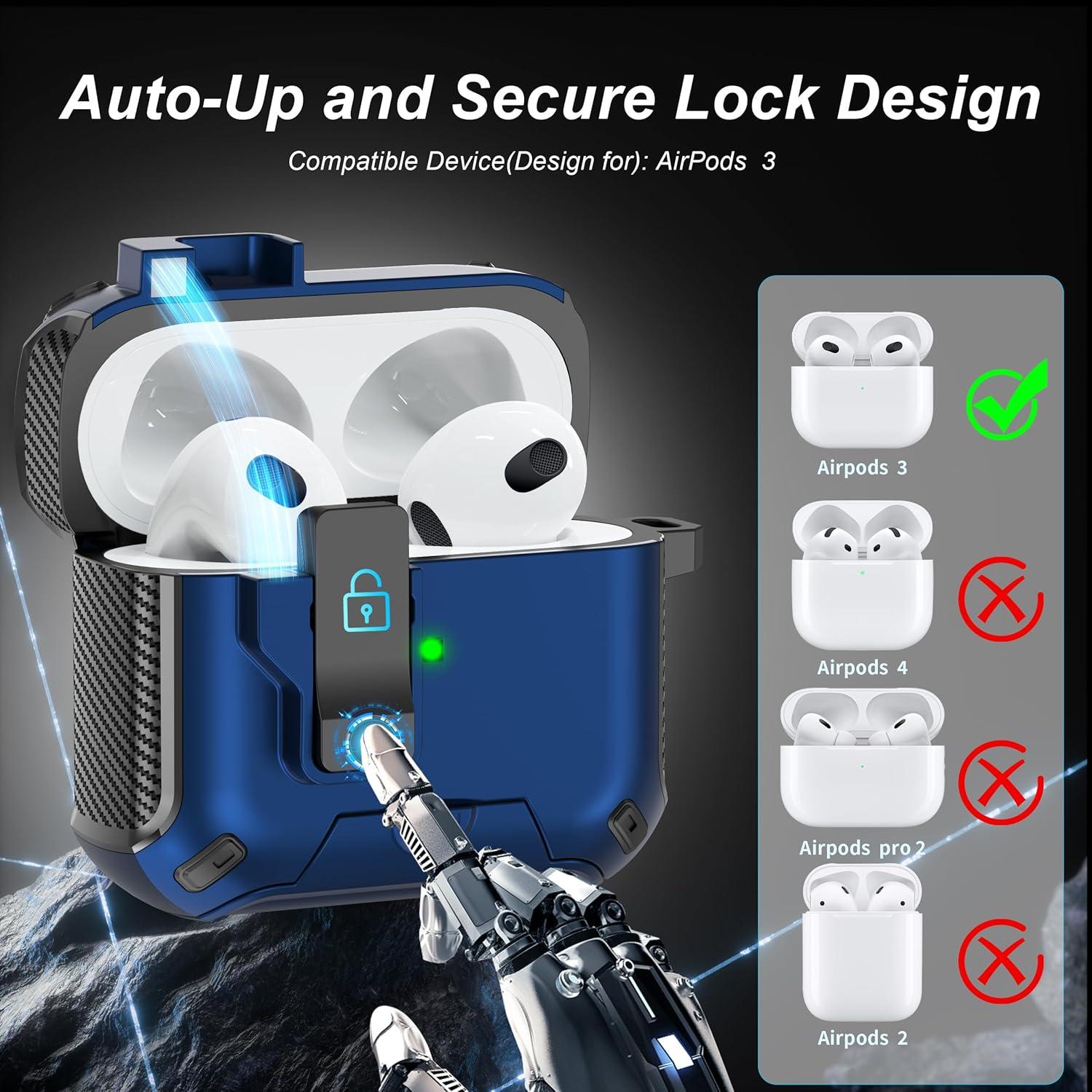 Funda Protectora R-fun para AirPods 3ra Generación - Negro y Azul