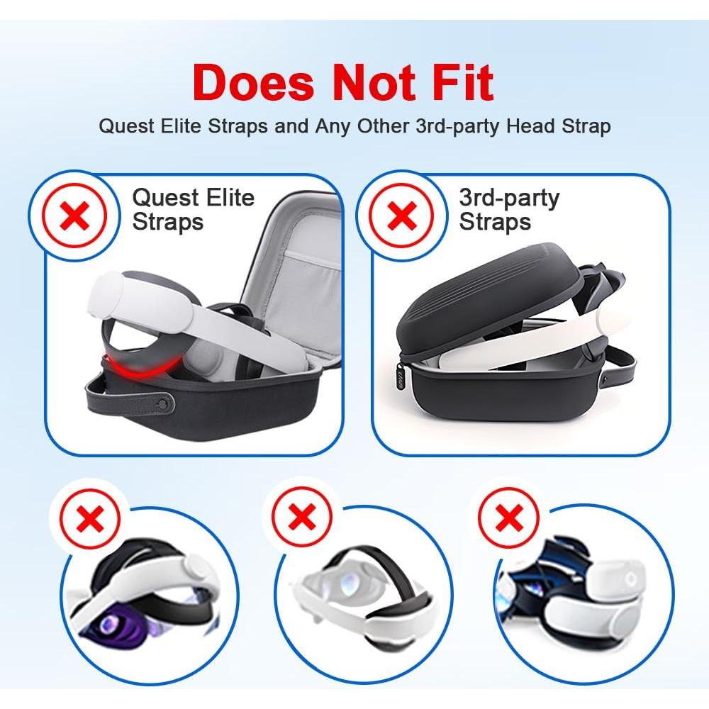 Funda Dura Krypthos para Meta Quest 3S/3/2 y Vision Pro - Negro