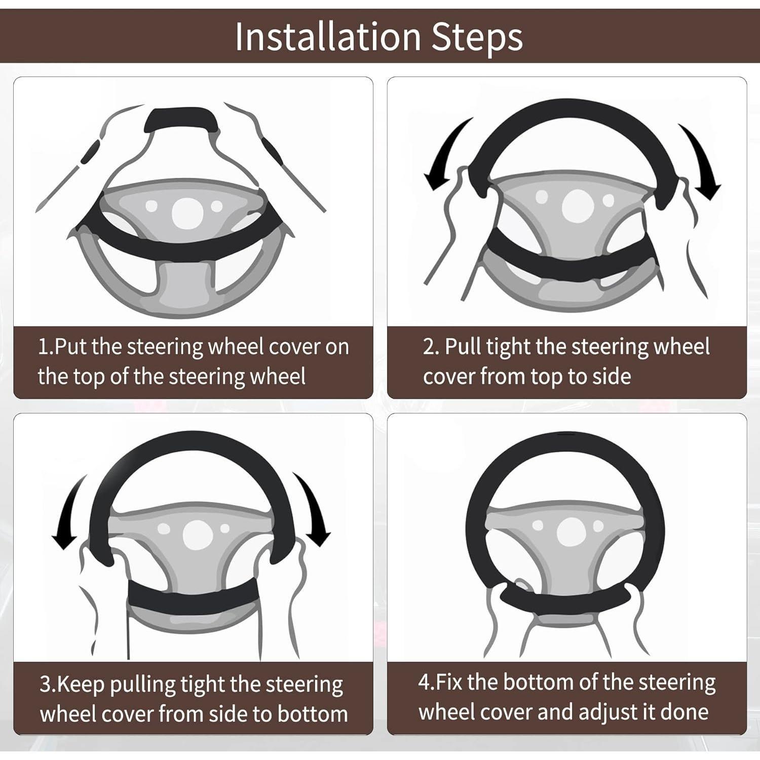 Cubierta de Volante Elástico GaRhomxy Microfibra Antideslizante