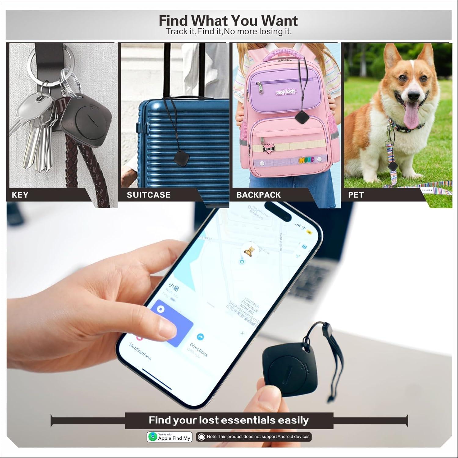 Rastreador de Objetos Smart Air Tag Apple Find My Negro