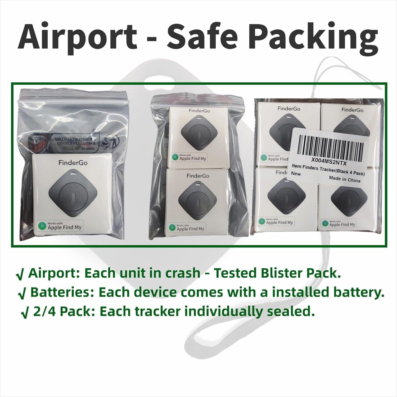 Rastreador de Objetos Smart Air Tag Apple Find My Negro