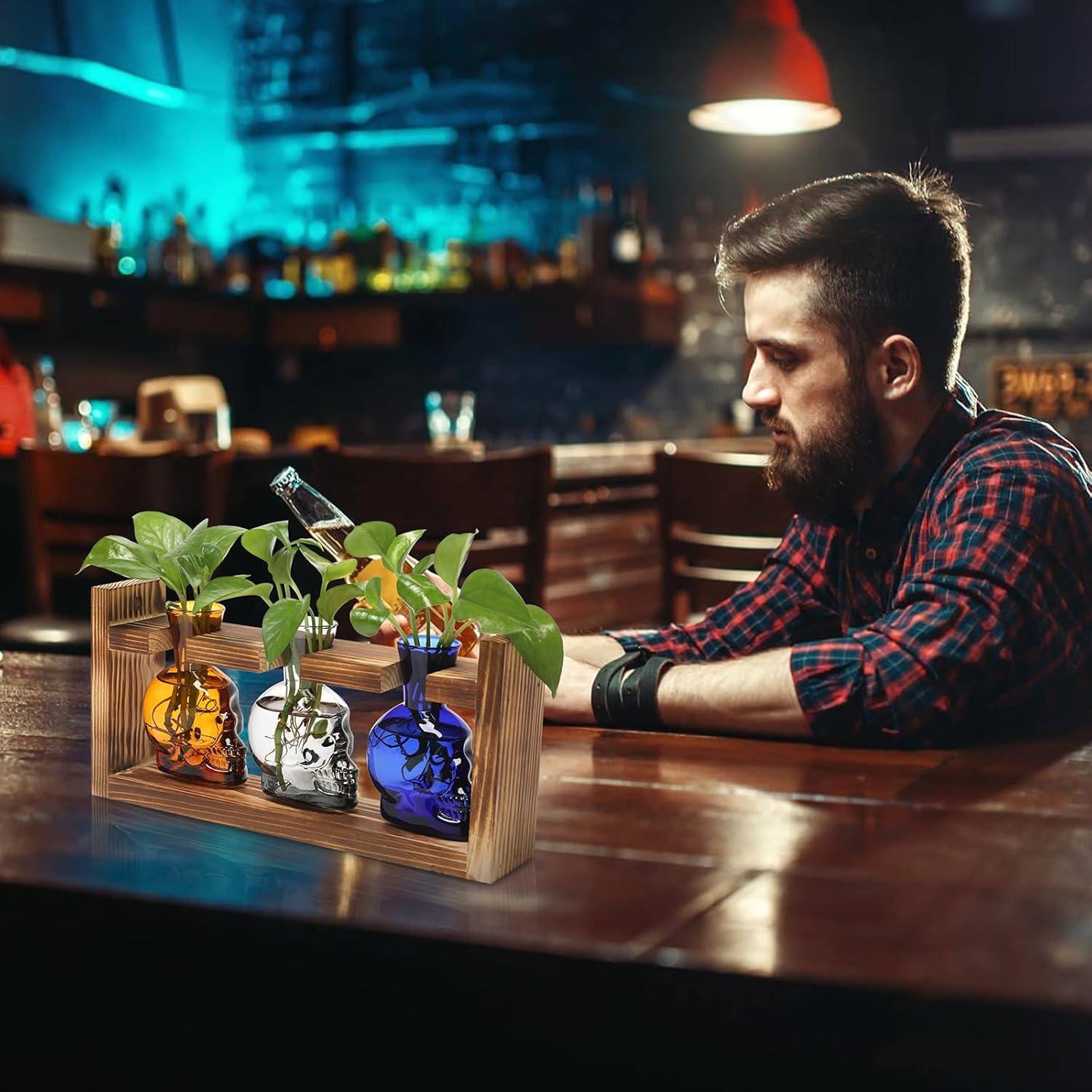 Jarrón de Vidrio Calavera para Hidroponía YYHglass 27.7cm