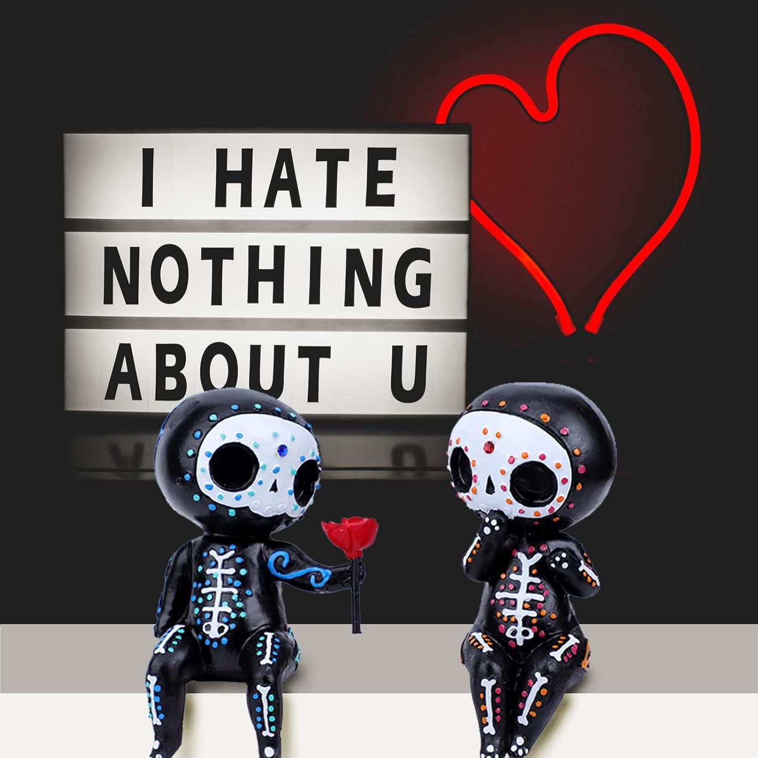 Estatua de Pareja de Calavera de Azúcar DYFCNP-002 10 cm