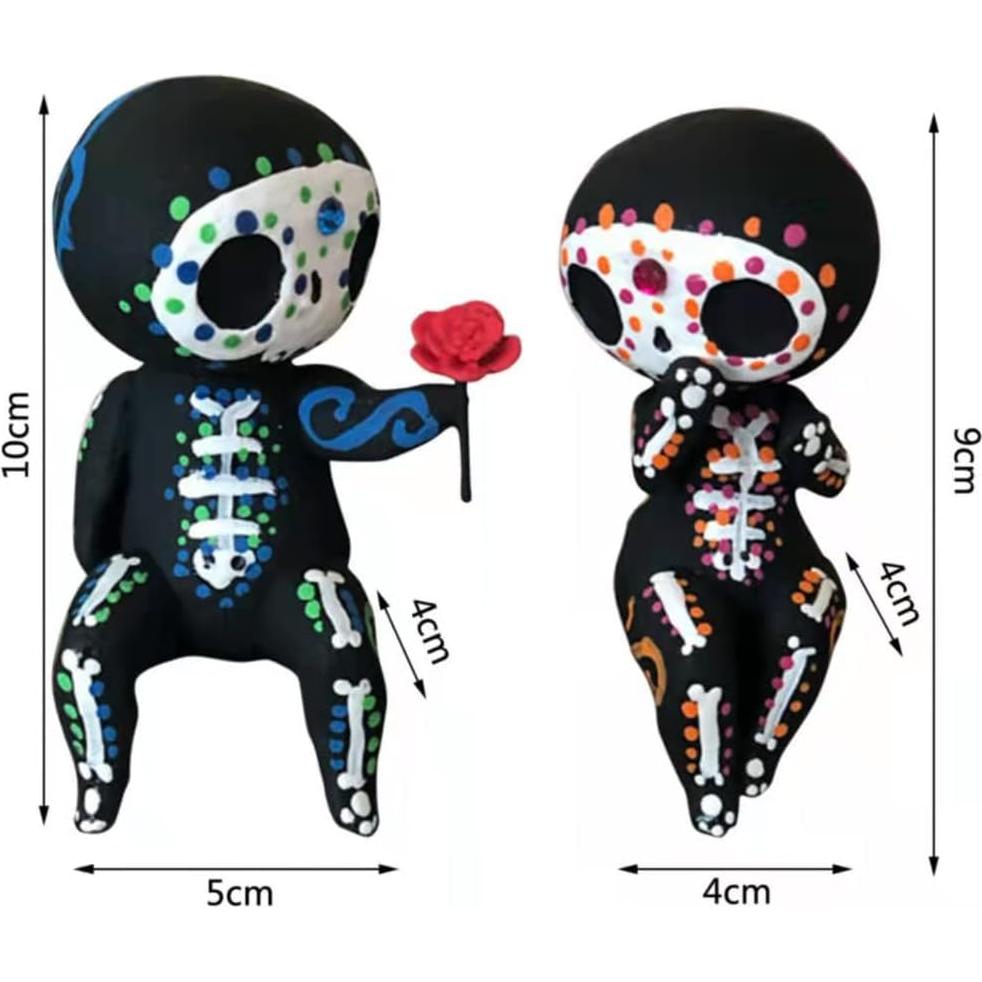 Estatua de Pareja de Calavera de Azúcar DYFCNP-002 10 cm