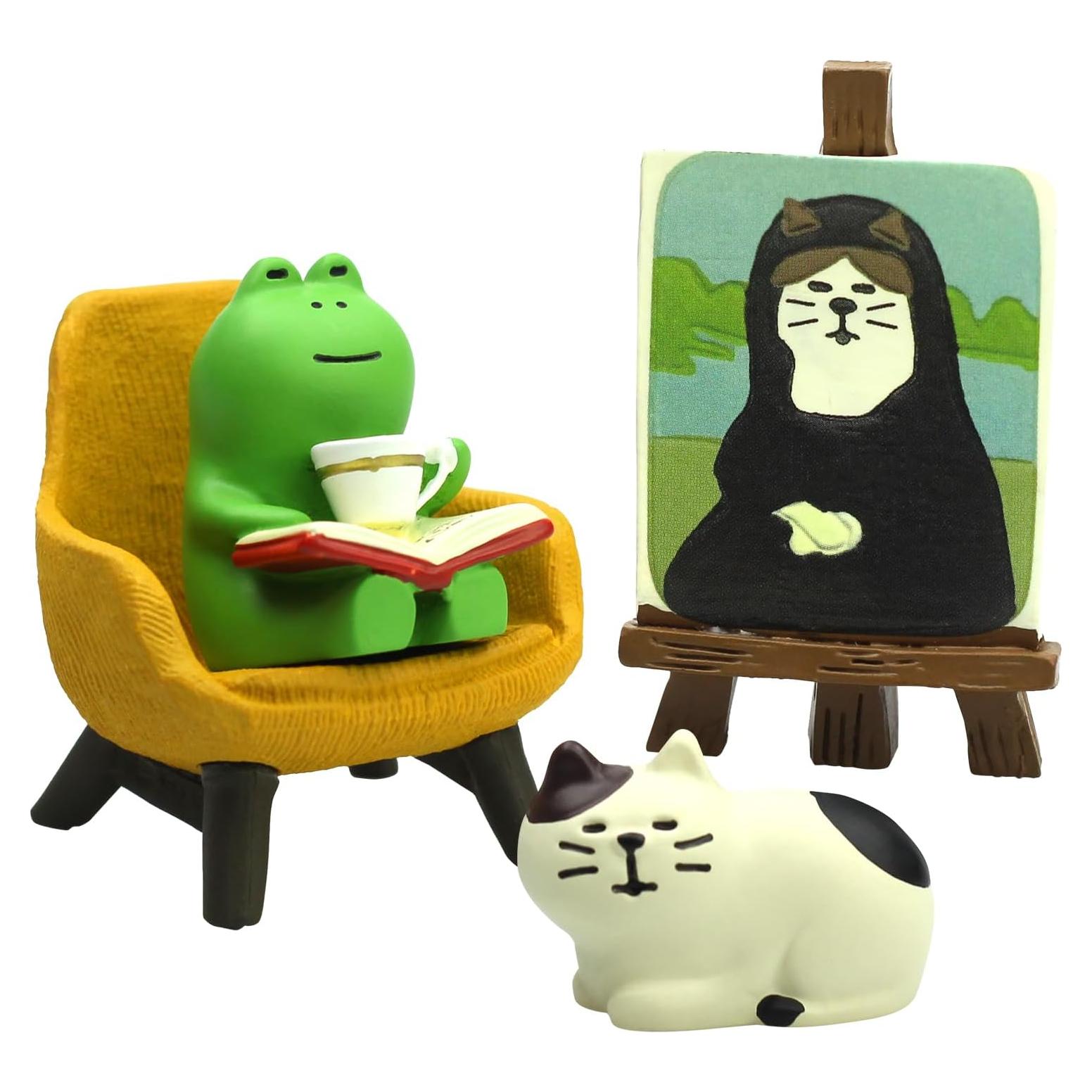 Figuras Decorativas de Rana y Gato RAQWI - Accesorios de Escritorio