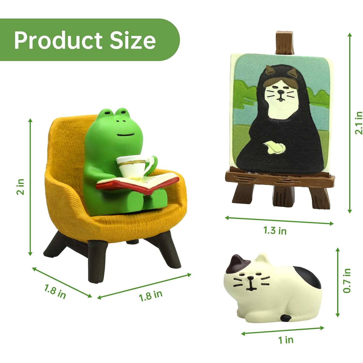 Figuras Decorativas de Rana y Gato RAQWI - Accesorios de Escritorio