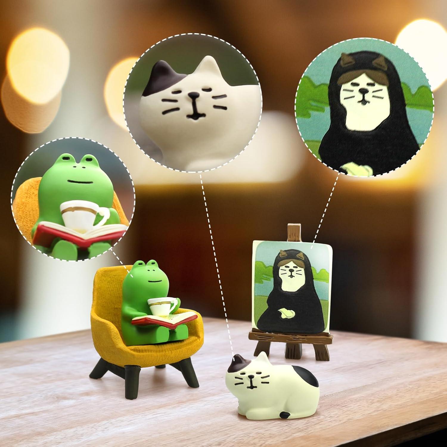 Figuras Decorativas de Rana y Gato RAQWI - Accesorios de Escritorio