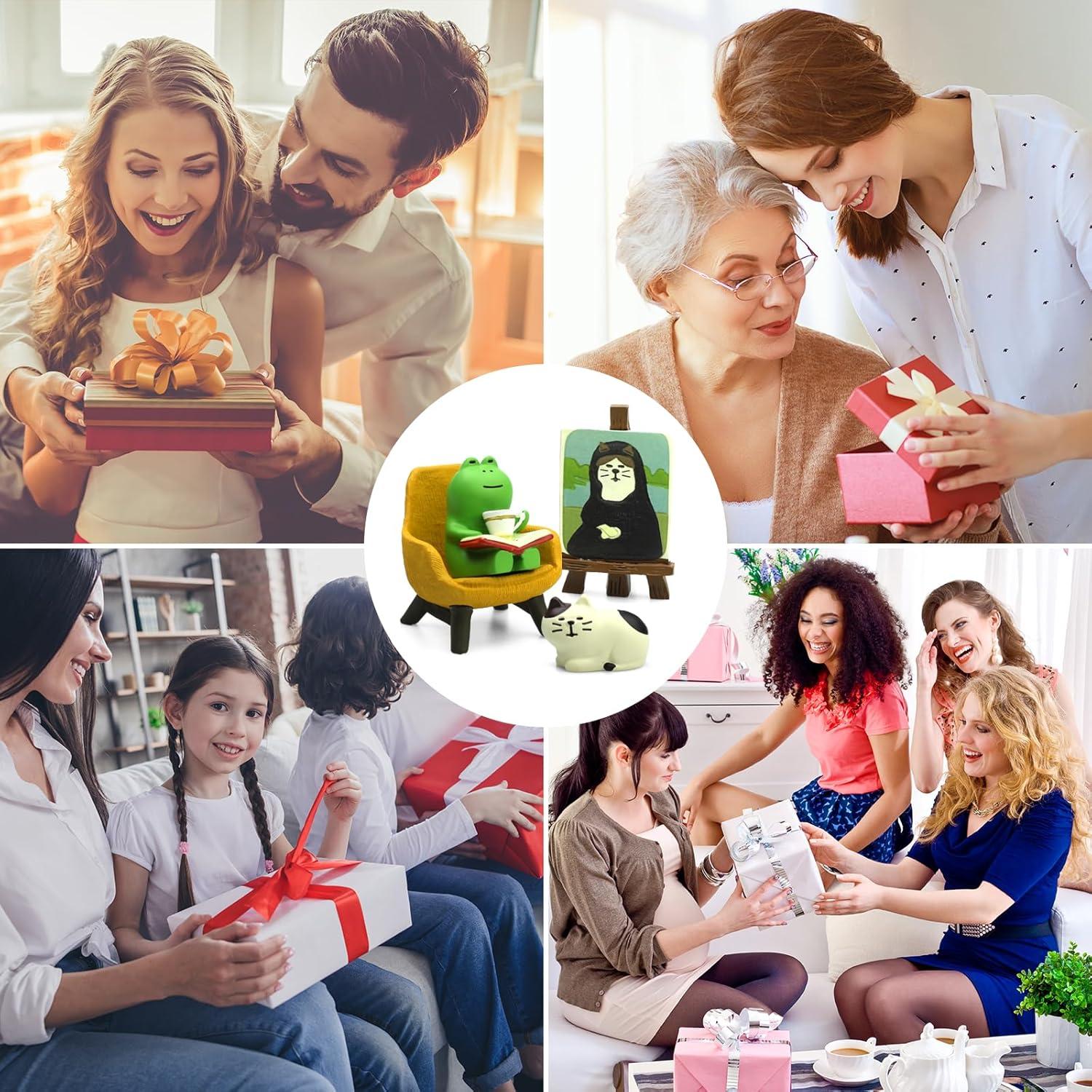 Figuras Decorativas de Rana y Gato RAQWI - Accesorios de Escritorio