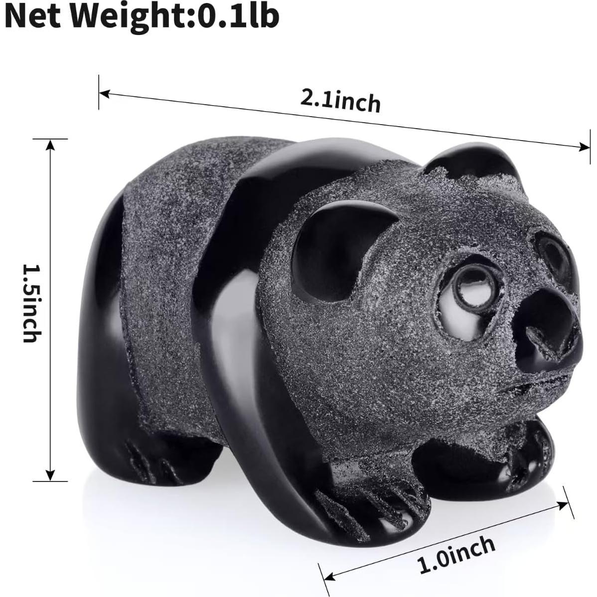 Figura de Panda de Obsidiana Bosfante 5.08cm Decoración Hogar