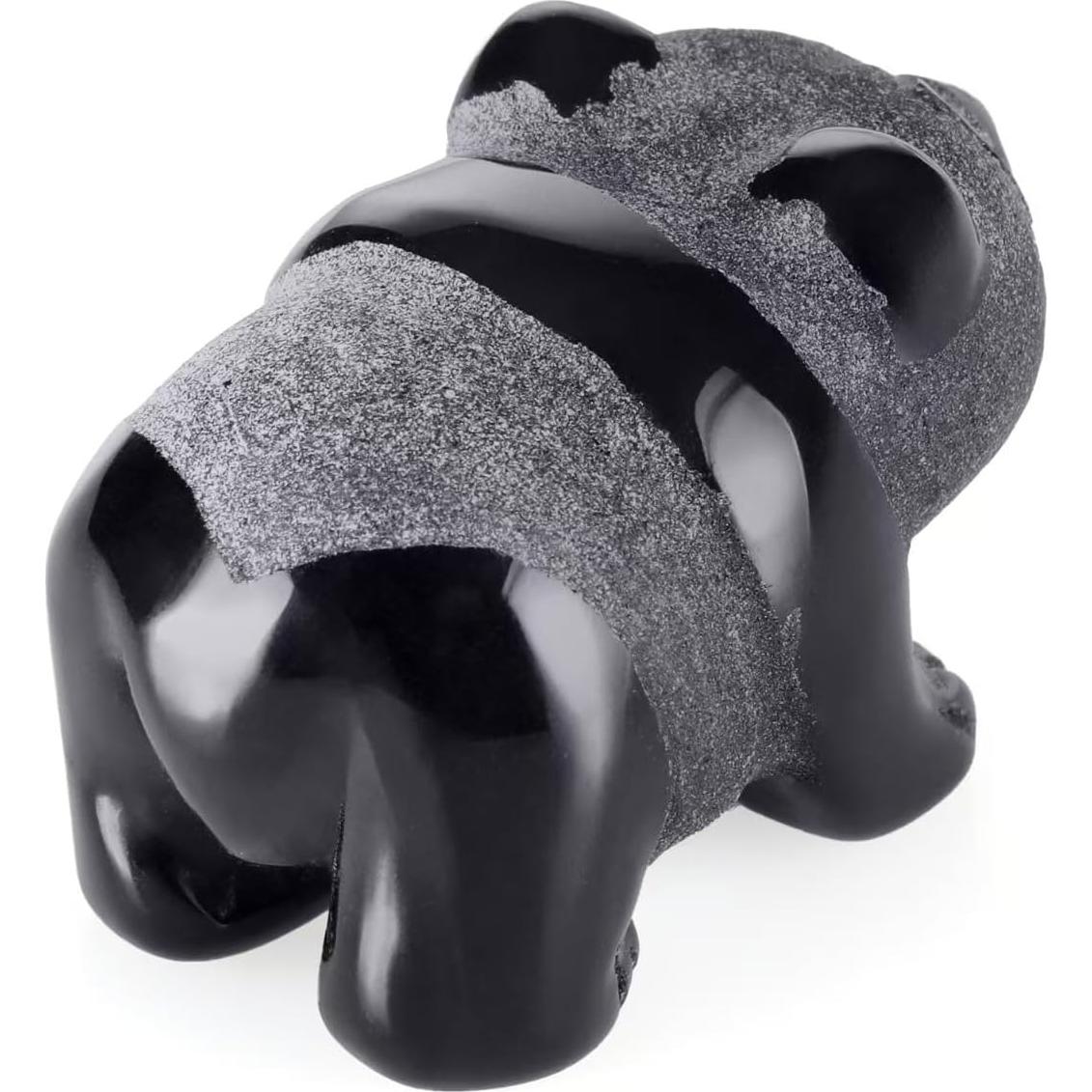 Figura de Panda de Obsidiana Bosfante 5.08cm Decoración Hogar