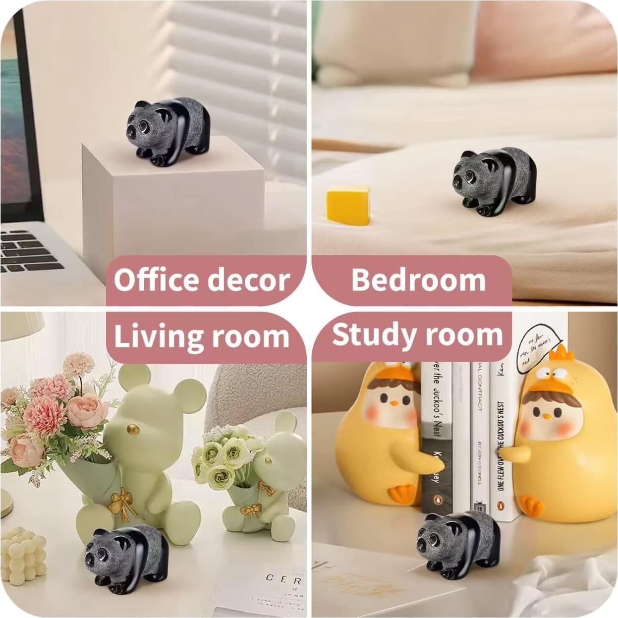 Figura de Panda de Obsidiana Bosfante 5.08cm Decoración Hogar