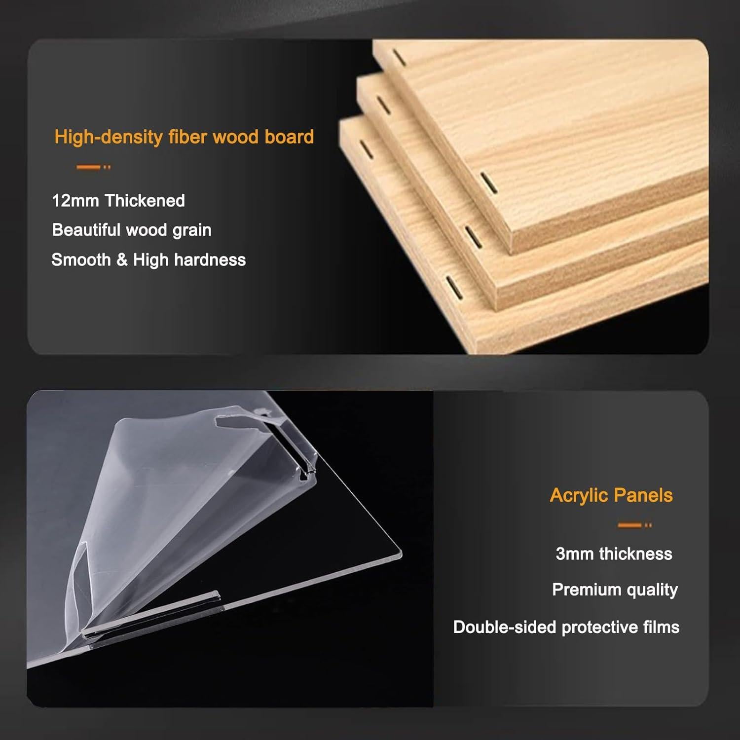 Caja de Exhibición Acrílica LABUBU 60x10x20cm con Base de Madera